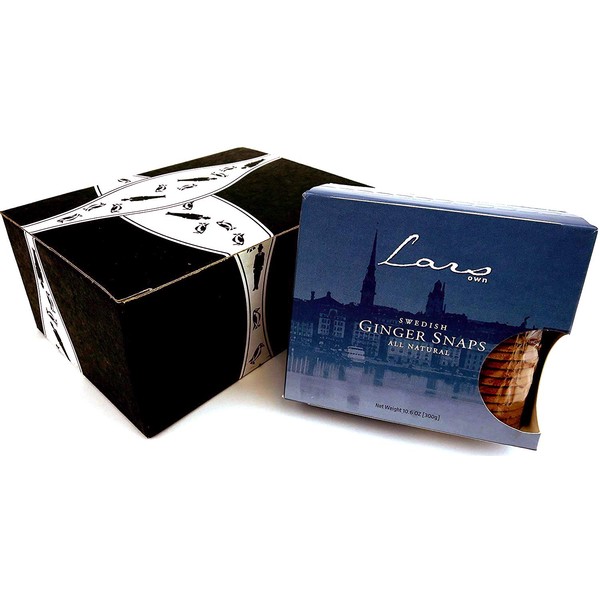 Lars' Own Swedish Ginger Snaps, 10.6 oz Package in a BlackTie Box