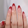 30 PCS Red French Tip Press on Nails Almond Red
