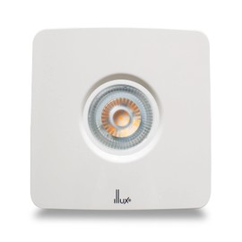 ILLUX Extractor de Aire silencioso, antirretorno, Elimina olores, Vapor y Humedad, para baño, Cocina, 4 Pulgadas con luz LED 6 W (Luz Cálida 2700K)