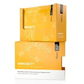 Vit2go Immunity - Booster with Vitamins (A, B, C, D & K), Vitamin C Zinc & Ginger Extract, Immune System Complex, Vegan Supplement Made in Germany (10)