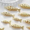 Tnyvm Gold Fish Charm Pendant, Sea Animal Golden Fish Shaped