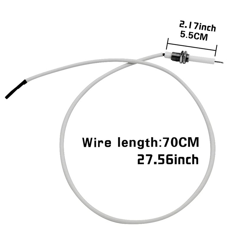 MCAMPAS Igniter Ceramic Electrode Replacement Part .27.56-inch Ignitor Wire &Ceramic