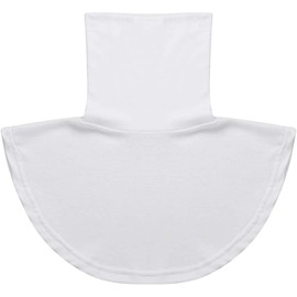 ZUYPSK Women's Cotton High Half Top Neck Dickey False Fake Turtleneck Neck Wear Outer or in Sweater Hoodie (White-High Neck)