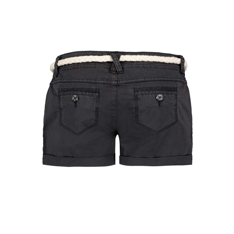Eight2Nine Women's Chino Shorts with Braided Belt, Dark-grey