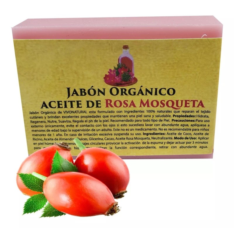 VIVONATURAL 10 Jabones Aceite De Rosa Mosqueta Orgánico 120gr