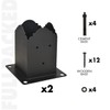 WIMART Creative Design 4x4 Post Base, Square Bracket Post Base