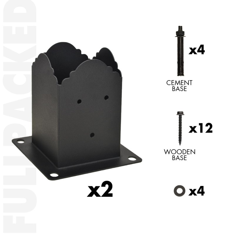 WIMART Creative Design 4x4 Post Base, Square Bracket Post Base