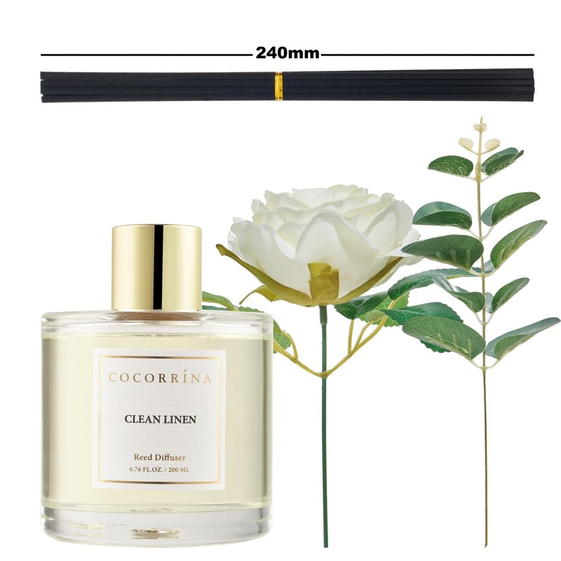 COCORRÍNA Reed Diffuser - Clean Linen 17 Fl.oz Reed Diffuser