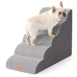 Gardner Pet Dog Stairs for Small Dogs 22.8" H, Curved 5-Step Pet Stairs, Dog Steps for High Bed, Couch (24-30 in) with Durable Non-Slip Waterproof Fabric Cover and CertiPUR-US Certified Foam