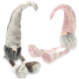 com-four® Premium Edge Stool, Large Gnome in XXL for Christmas Decoration, Handmade Winter Figure as Decorative Item for Windowsill and Fireplace, Collector's Figures