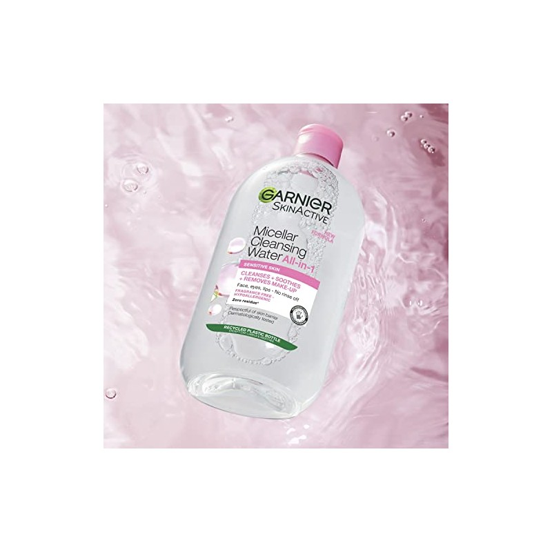 Garnier Agua Micelar Piel Sensible 700Ml 3 Onzas Líquidas (Paquete