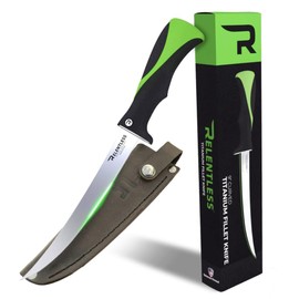 Relentless Knives - True Self Sharpening Knife - Fillet Knife Fishing, with Curved Never Rust Blade and Perpetual Edge Sharpening Technology - 9 Inch