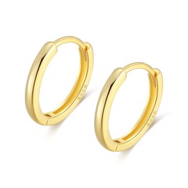 925 Silver Earrings 12mm Sterling Silver Gold Plated Cartilage Tragus Helix Conch Cartalidge Hinged Huggie Hoops Earrings Piercings