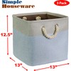 Simple Houseware Cotton Handle Extra Large Fabric Cube Storage Bin,