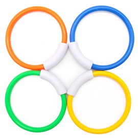 4Pcs Rings Diving Toys for Swimming Pool,Sinking Toys Swimming Sinkers for Kids, Dive Rings Swim Pool Sinkers,Bath Rings Water Toy Underwater Training Pool Toys for Kids 7-12 Girls Pool Games
