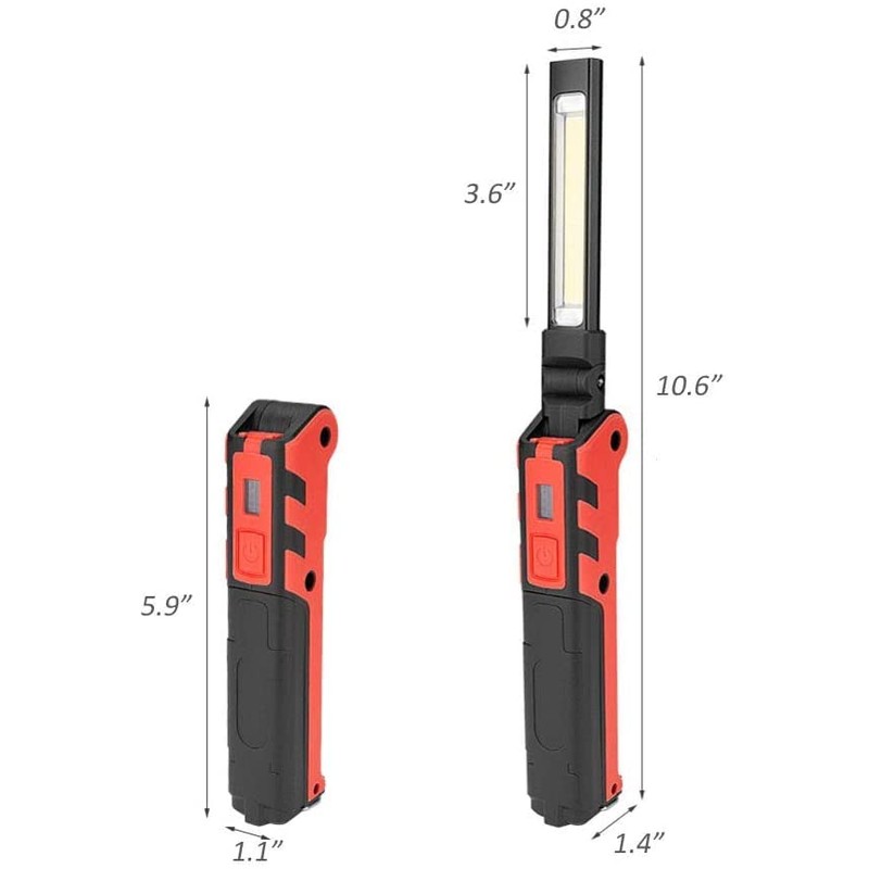 BESTSUN 270 Rotation Foldable LED Flashlight, Water-Resistant, USB Rechargeable, Magnetic