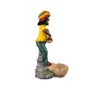 10" Medium Rasta Jamaican Man Holding Bowl Polyresin Ashtray Decoration