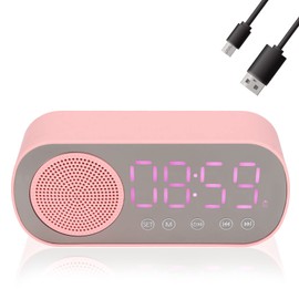 ciciglow Digital Dual Alarm Clock Radio, Bluetooth Speaker FM Radio Digital Clock Large LED Display USB Charger for Heavy Sleepers Kid Reading Travel