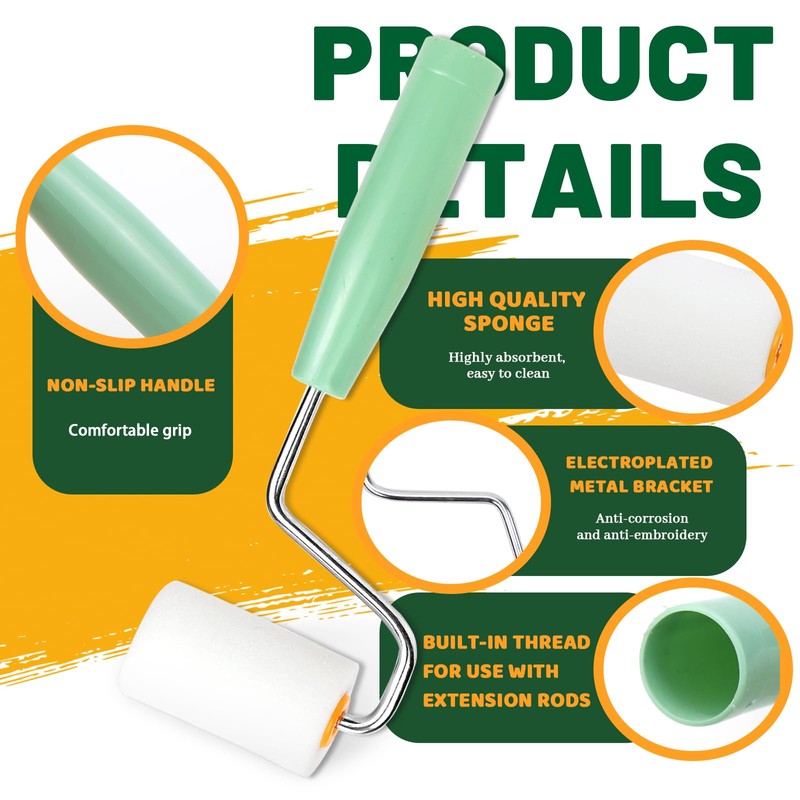8-Piece Paint Roller Set, Paint Rollers, Foam Rollers with Paint