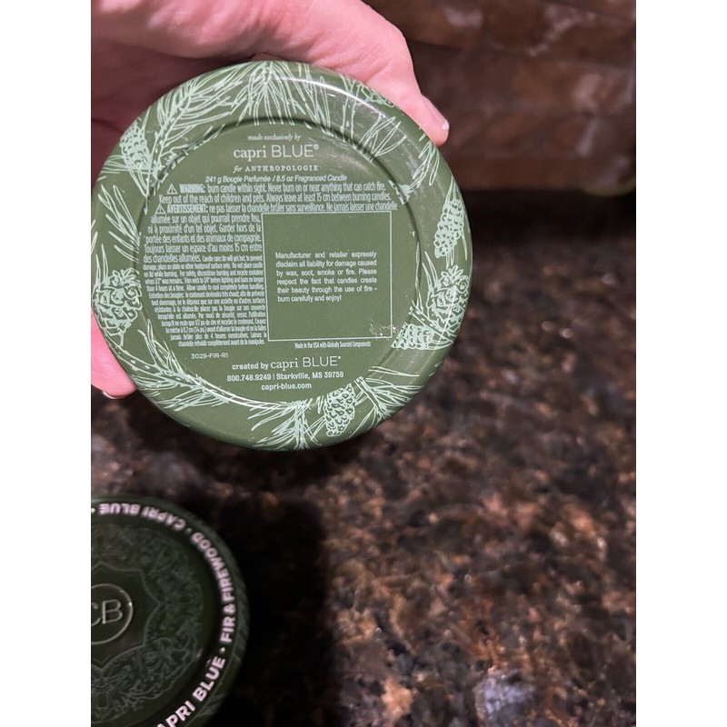 Anthropologie Capri Blue Fir & Firewood Candle 8.5 Oz Anthropologie