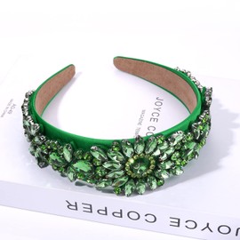 boderier St Patricks Day Headband Multi Stone Flower Velvet Padded Headband Hairband St Patricks Day Costume Headwear Hair Accessory