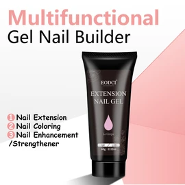 eodci Poly Nail Gel 60g - Milk Pink Gel Builder for Nails, Gel Extension, Hard Gel Color, Multifunctional, Long-Lasting, Easy to Use