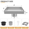 EBYTE Square Shower Drain, 6 Inch Brushed Nickel 304 Stainless