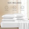 Degrees of Comfort White Satin Sheets Set for Full Size