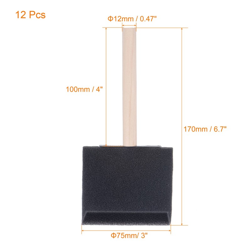 sourcing map 3 Inch Foam Paint Brushes Bevel Edge with