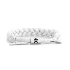 Rastaclat Braided Bracelet for Men and Women - Onyx Silver White Bracelet | Adjustable Stackable & Braided by Hand (Small/Medium)