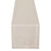 Grelucgo Handmade Hemstitched Polyester Rectangle Table Runners,Beige 14x72 inch