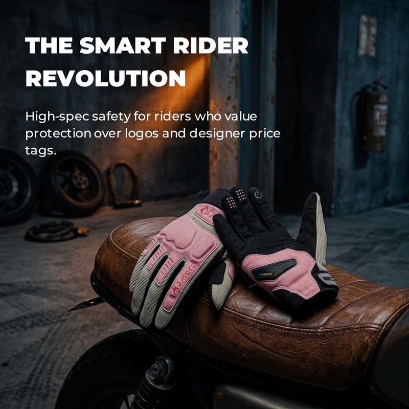 mjmoto Women's Motorcycle Gloves Pink M