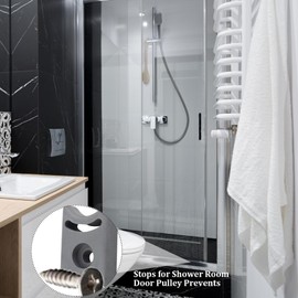 Shower Door Stopper with Screw 4 Sets Pre-drilled Replacement Sliding Door Stopper Protective Anti-Collision Block Shower Accessories Rubber Door Stop Floor Door Stopper Shower Accessories Sliding