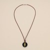COAI Black Obsidian Necklace for Men Women, Genuine Leather Ankh