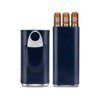 CIGARLOONG 3 Finger Leather Cigar Case Set,Cedar Wood Lined Humidor