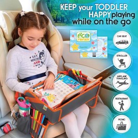 EcoFantasy Baby Car Seat Travel Play Tray - Kids Activity Tray Table - Toddler Travel Desk