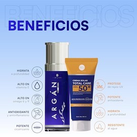 MIST JEWEL Kit facial con aceite de Argn prensado en frio  Crema protector solar FPS 50  Paquete skincare para proteger e hidratar la piel (Prot....  