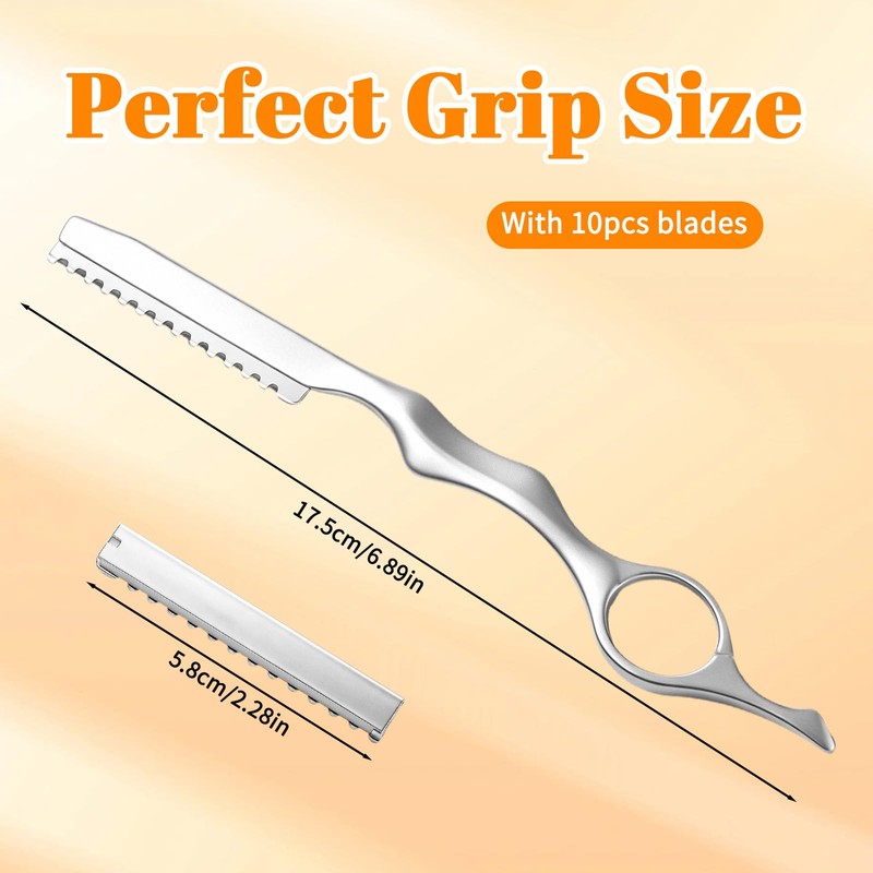 11 Pcs Hair Cutting Razors, Stainless Steel Feather Styling Razor