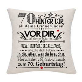 70 Years Old Women Men Birthday Gift Behind You All Your Memories Inspirational Gift 70th Birthday Gift Pillowcase for Wife Husband Mom Dad Friends Grandma Grandpa Aunt (70)