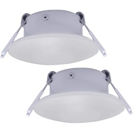 Facon 3 Inch LED 12V RV Puck Light, Full Aluminum Recessed LED Ceiling Light, 12Volts Interior Light for RV Motor-Homes Camper Caravan Trailer Boat (Pack of 2, 4000K Cool White Light)