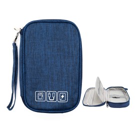 Ruyosn-Cable Organizer Bag Waterproof Cable Bag Small Hard Drive Bag Electronic Bag Electronic Organizer Cable Bag Electronics Accessories Organizer Cable, Blue