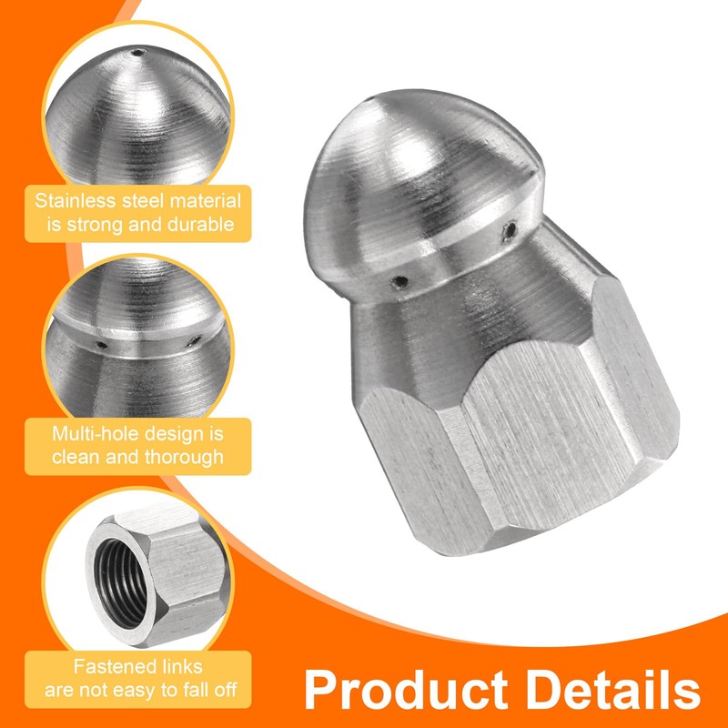sourcing map Pressure Washer Sewer Nozzle 1/8" NPT Orifice 5000
