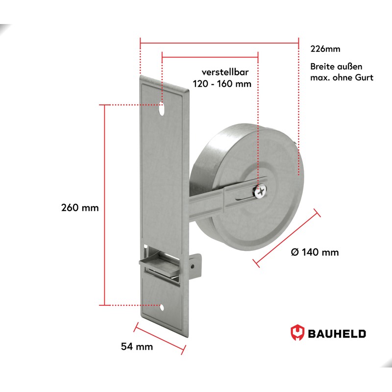 BAUHELD® Roller Shutter Belt Winder Flush-Mounted [Made in Germany] -