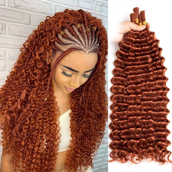 hipink Ginger Bohemian Braiding Hair 18 Inch Deep Wave Bulk