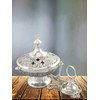 Antique Style Silver Plated Brass Incense Barrel - With Chain