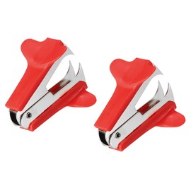YOKIVE 2 Pcs Staple Remover, Mini Puller Steel Jaw | Staples Removal Great for Office Home Desktop (Red)