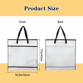 VKSG 2 Pack 16.5x17 Inch Art Portfolio Bags, Portfolio Folder for Artwork, Posters Storage Case with Zipper and Handle Mesh Folder Organizers for Poster Storage, Scrapbook(Black)