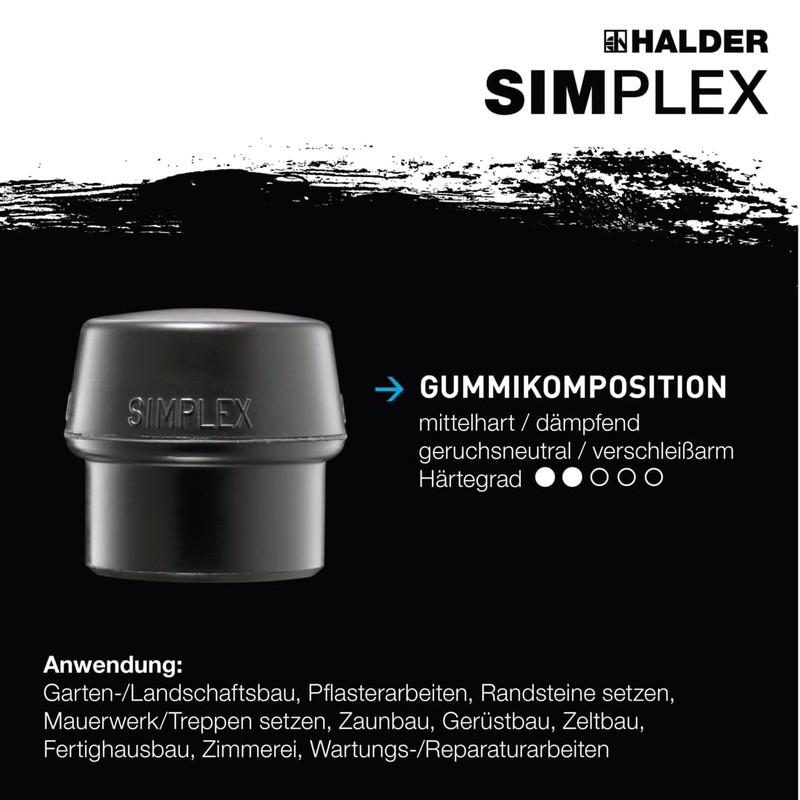 Simplex Insert, Rubber Composition, Black, Diameter 100 mm, 3202.100