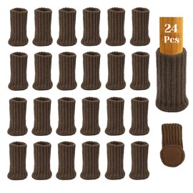 Merysan Pack of 24 Chair Leg Socks, Furniture Socks with Felt Pads, Elastic Knitted Furniture Booties, Double Layered, Non-Slip Floor Protection Chair Protectors, Avoid Scratches and Noise