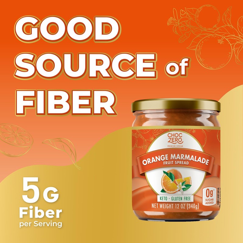 ChocZero Sugar Free Orange Marmalade - Sweet Keto Jam Spread